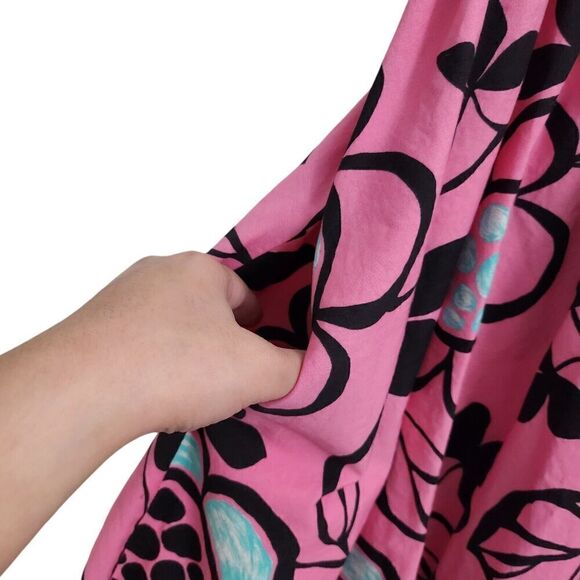 Zara Poplin Dress XS Pink Floral A-Line Midi V-Neck Spaghetti Bloggers Fave Boho - Picture 4 of 10